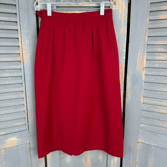 Yves Saint Laurent Rive Gauche Vintage Skirt Red - Picture 6 of 16
